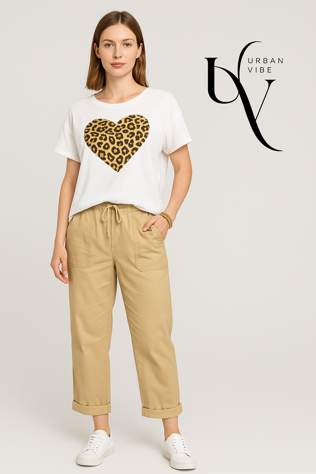 Leopard Heart Casual Look