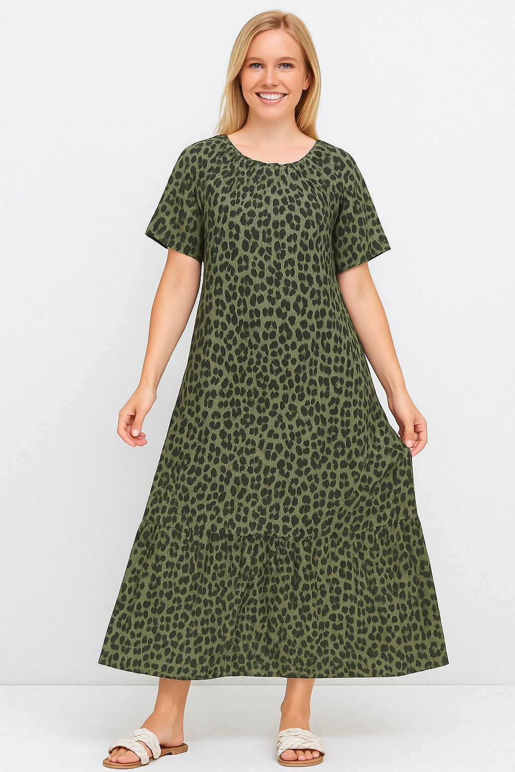 Leopard-Print Maxi Kleid