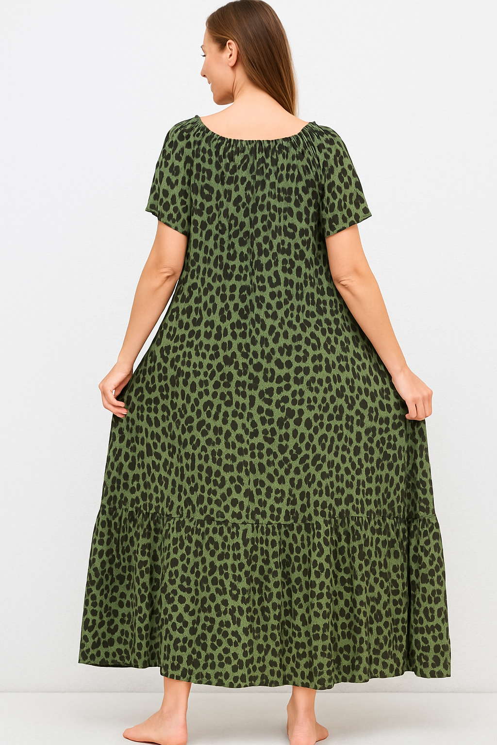 Leopard-Print Maxi Kleid