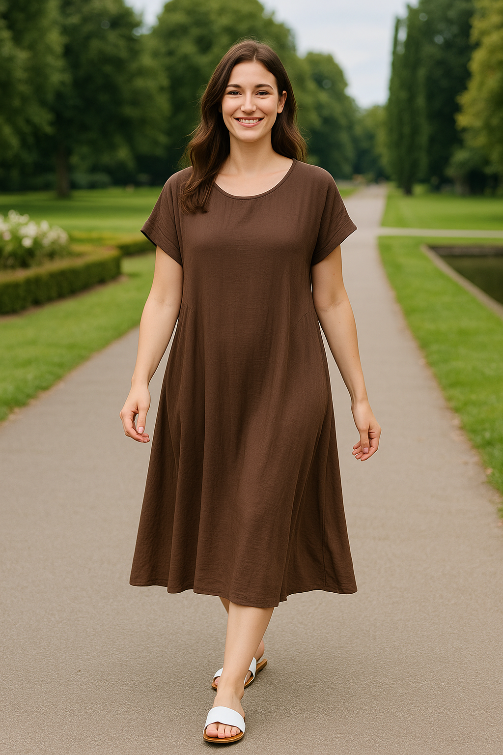 Luftiges Choco-Sommerkleid mit Taschen – Bis Größe 44