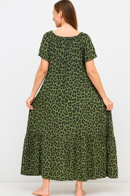 Leopard-Print Maxi Kleid